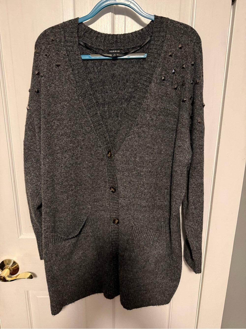 Long studded cardigan